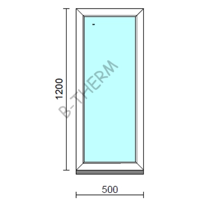 Kép 1/2 - Fix ablak.   50x120 cm (Rendelhető méretek: szélesség 50-54 cm, magasság 115-124 cm.) Deluxe A85 profilból
