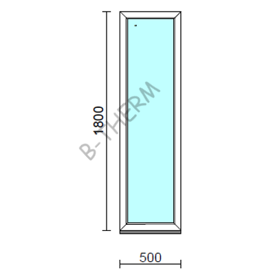Fix ablak.   50x180 cm (Rendelhető méretek: szélesség 50-54 cm, magasság 175-184 cm.) Deluxe A85 profilból