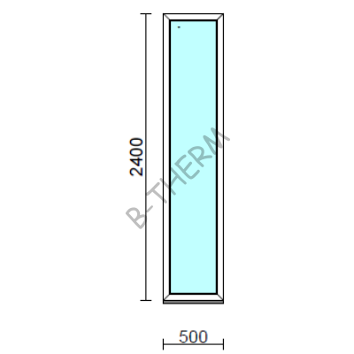 Fix ablak.   50x240 cm (Rendelhető méretek: szélesség 50-54 cm, magasság 235-240 cm.) Deluxe A85 profilból