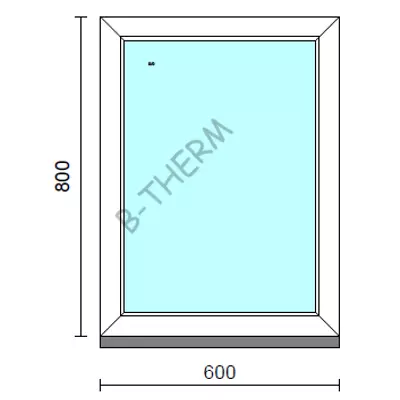 Kép 1/2 - Fix ablak.   60x 80 cm (Rendelhető méretek: szélesség 55-64 cm, magasság 75-84 cm.) Deluxe A85 profilból