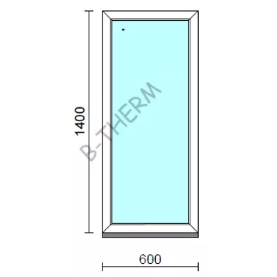 Kép 1/2 - Fix ablak.   60x140 cm (Rendelhető méretek: szélesség 55-64 cm, magasság 135-144 cm.) Deluxe A85 profilból