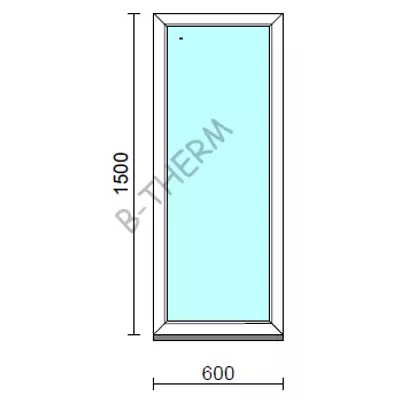Kép 1/2 - Fix ablak.   60x150 cm (Rendelhető méretek: szélesség 55-64 cm, magasság 145-154 cm.) Deluxe A85 profilból