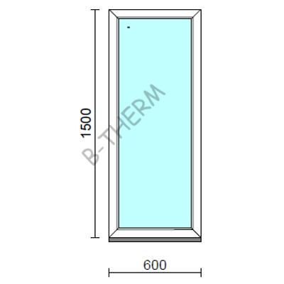 Fix ablak.   60x150 cm (Rendelhető méretek: szélesség 55-64 cm, magasság 145-154 cm.)   Green 76 profilból