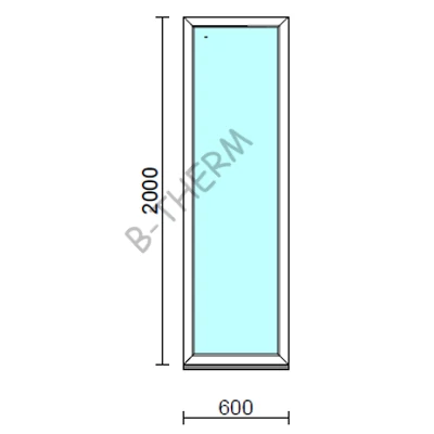 Kép 1/2 - Fix ablak   60x200 cm Deluxe A85 profilból