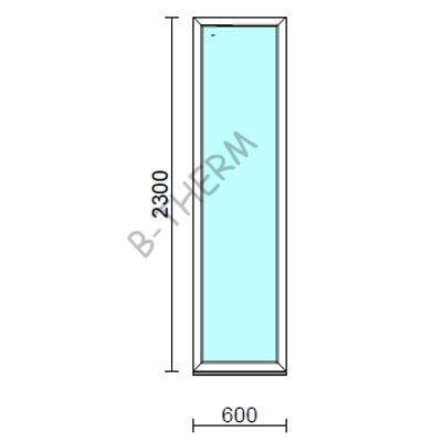 Kép 1/2 - Fix ablak.   60x230 cm (Rendelhető méretek: szélesség 55-64 cm, magasság 225-234 cm.) Deluxe A85 profilból