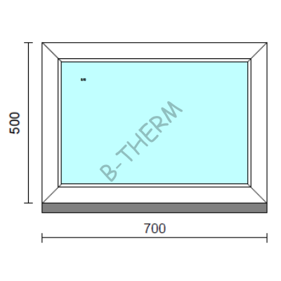 Fix ablak.   70x 50 cm (Rendelhető méretek: szélesség 65-74 cm, magasság 50-54 cm.) Deluxe A85 profilból