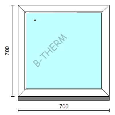 Fix ablak.   70x 70 cm (Rendelhető méretek: szélesség 65-74 cm, magasság 65-74 cm.)   Green 76 profilból