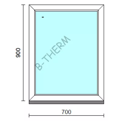 Kép 1/2 - Fix ablak.   70x 90 cm (Rendelhető méretek: szélesség 65-74 cm, magasság 85-94 cm.) Deluxe A85 profilból