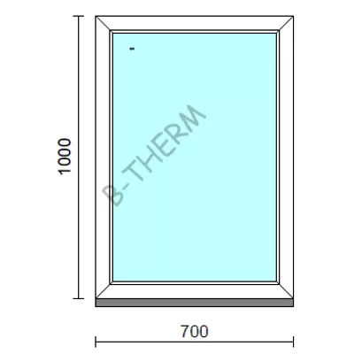 Kép 1/2 - Fix ablak.   70x100 cm (Rendelhető méretek: szélesség 65-74 cm, magasság 95-104 cm.) Deluxe A85 profilból