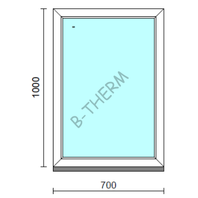 Fix ablak.   70x100 cm (Rendelhető méretek: szélesség 65-74 cm, magasság 95-104 cm.) Deluxe A85 profilból