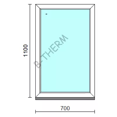Kép 1/2 - Fix ablak.   70x110 cm (Rendelhető méretek: szélesség 65-74 cm, magasság 105-114 cm.)  New Balance 85 profilból