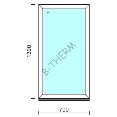 Fix ablak.   70x130 cm (Rendelhető méretek: szélesség 65-74 cm, magasság 125-134 cm.)   Optima 76 profilból