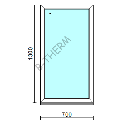 Fix ablak.   70x130 cm (Rendelhető méretek: szélesség 65-74 cm, magasság 125-134 cm.)   Green 76 profilból