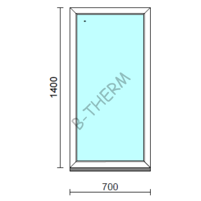 Fix ablak.   70x140 cm (Rendelhető méretek: szélesség 65-74 cm, magasság 135-144 cm.) Deluxe A85 profilból