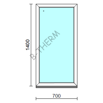 Fix ablak.   70x140 cm (Rendelhető méretek: szélesség 65-74 cm, magasság 135-144 cm.) Deluxe A85 profilból