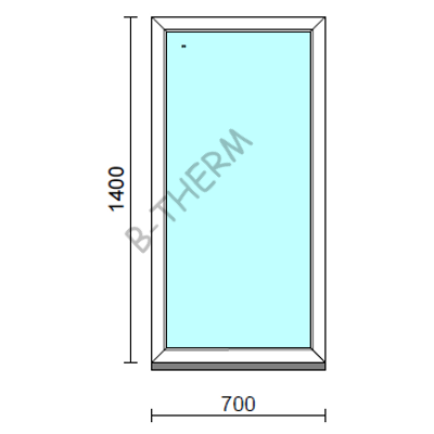 Fix ablak.   70x140 cm (Rendelhető méretek: szélesség 65-74 cm, magasság 135-144 cm.)   Green 76 profilból