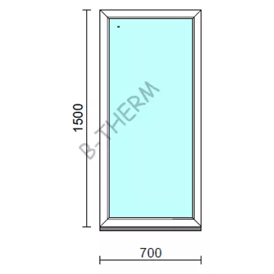 Kép 1/2 - Fix ablak.   70x150 cm (Rendelhető méretek: szélesség 65-74 cm, magasság 145-154 cm.) Deluxe A85 profilból