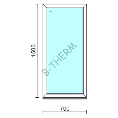 Fix ablak.   70x150 cm (Rendelhető méretek: szélesség 65-74 cm, magasság 145-154 cm.) Deluxe A85 profilból