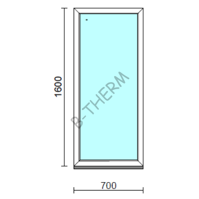 Fix ablak.   70x160 cm (Rendelhető méretek: szélesség 65-74 cm, magasság 155-164 cm.) Deluxe A85 profilból