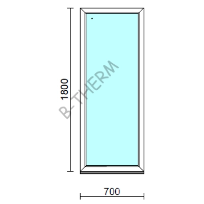 Kép 1/2 - Fix ablak.   70x180 cm (Rendelhető méretek: szélesség 65-74 cm, magasság 175-184 cm.) Deluxe A85 profilból