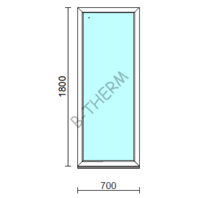 Fix ablak.   70x180 cm (Rendelhető méretek: szélesség 65-74 cm, magasság 175-184 cm.) Deluxe A85 profilból