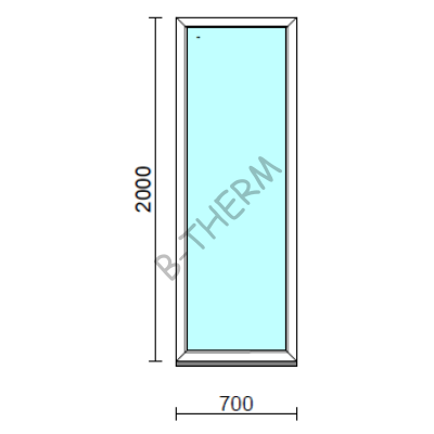 Fix ablak.   70x200 cm (Rendelhető méretek: szélesség 65-74 cm, magasság 195-204 cm.) Deluxe A85 profilból