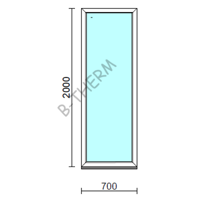Fix ablak.   70x200 cm (Rendelhető méretek: szélesség 65-74 cm, magasság 195-204 cm.)  New Balance 85 profilból