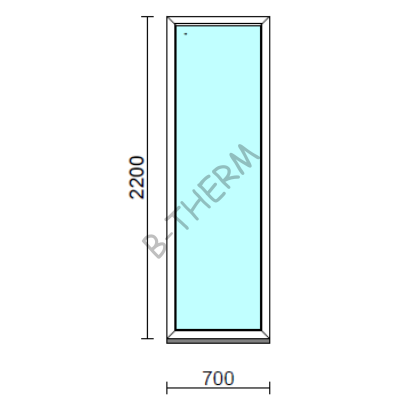 Fix ablak.   70x220 cm (Rendelhető méretek: szélesség 65-74 cm, magasság 215-224 cm.)  New Balance 85 profilból