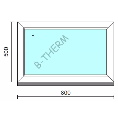 Kép 1/2 - Fix ablak.   80x 50 cm (Rendelhető méretek: szélesség 75-84 cm, magasság 50-54 cm.) Deluxe A85 profilból