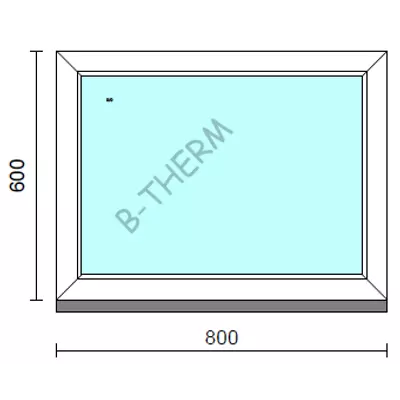 Kép 1/2 - Fix ablak.   80x 60 cm (Rendelhető méretek: szélesség 75-84 cm, magasság 55-64 cm.) Deluxe A85 profilból