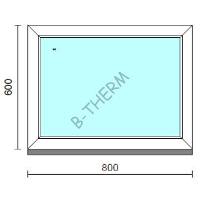 Fix ablak.   80x 60 cm (Rendelhető méretek: szélesség 75-84 cm, magasság 55-64 cm.) Deluxe A85 profilból