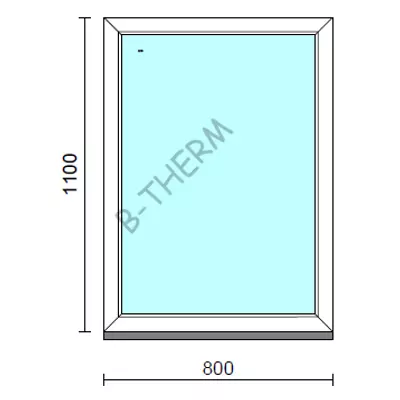 Kép 1/2 - Fix ablak.   80x110 cm (Rendelhető méretek: szélesség 75-84 cm, magasság 105-114 cm.) Deluxe A85 profilból