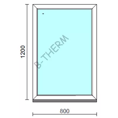 Kép 1/2 - Fix ablak.   80x120 cm (Rendelhető méretek: szélesség 75-84 cm, magasság 115-124 cm.)  New Balance 85 profilból