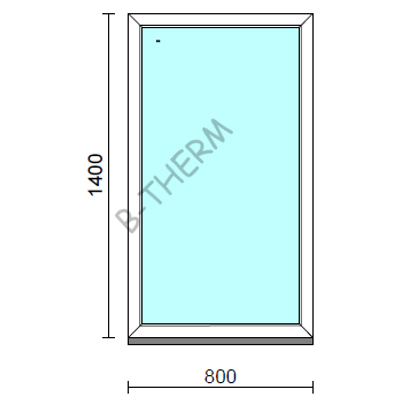Fix ablak.   80x140 cm (Rendelhető méretek: szélesség 75-84 cm, magasság 135-144 cm.) Deluxe A85 profilból