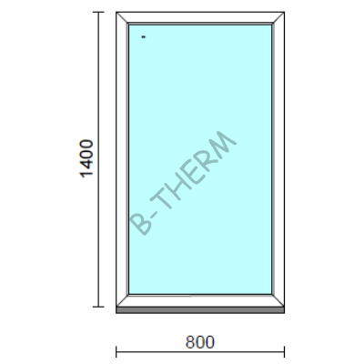 Fix ablak.   80x140 cm (Rendelhető méretek: szélesség 75-84 cm, magasság 135-144 cm.) Deluxe A85 profilból