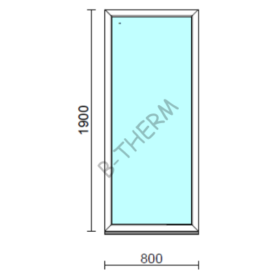 Fix ablak.   80x190 cm (Rendelhető méretek: szélesség 75-84 cm, magasság 185-194 cm.) Deluxe A85 profilból