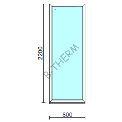 Fix ablak.   80x220 cm (Rendelhető méretek: szélesség 75-84 cm, magasság 215-224 cm.) Deluxe A85 profilból