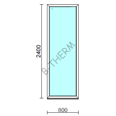 Fix ablak.   80x240 cm (Rendelhető méretek: szélesség 75-84 cm, magasság 235-240 cm.) Deluxe A85 profilból