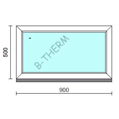 Kép 1/2 - Fix ablak.   90x 50 cm (Rendelhető méretek: szélesség 85-94 cm, magasság 50-54 cm.) Deluxe A85 profilból