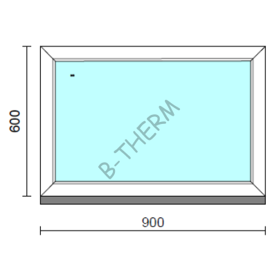 Fix ablak.   90x 60 cm (Rendelhető méretek: szélesség 85-94 cm, magasság 55-64 cm.) Deluxe A85 profilból