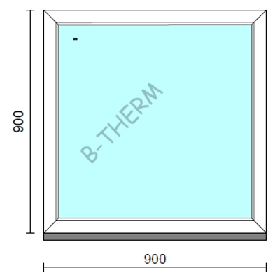 Kép 1/2 - Fix ablak.   90x 90 cm (Rendelhető méretek: szélesség 85-94 cm, magasság 85-94 cm.) Deluxe A85 profilból