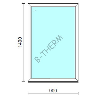 Fix ablak.   90x140 cm (Rendelhető méretek: szélesség 85-94 cm, magasság 135-144 cm.) Deluxe A85 profilból