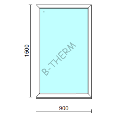 Fix ablak.   90x150 cm (Rendelhető méretek: szélesség 85-94 cm, magasság 145-154 cm.) Deluxe A85 profilból