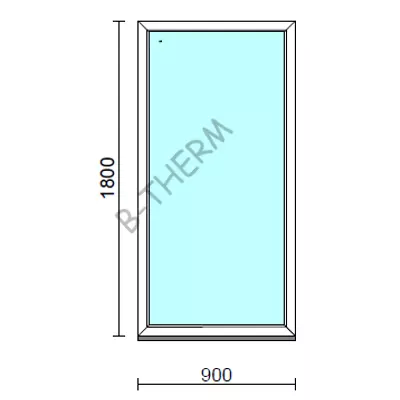 Kép 1/2 - Fix ablak.   90x180 cm (Rendelhető méretek: szélesség 85-94 cm, magasság 175-184 cm.)  New Balance 85 profilból