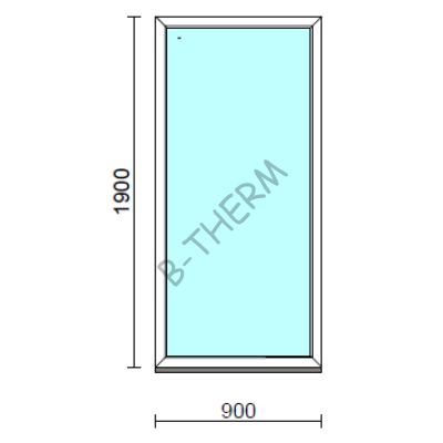 Fix ablak.   90x190 cm (Rendelhető méretek: szélesség 85-94 cm, magasság 185-194 cm.) Deluxe A85 profilból