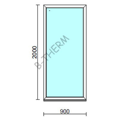 Fix ablak.   90x200 cm (Rendelhető méretek: szélesség 85-94 cm, magasság 195-204 cm.) Deluxe A85 profilból