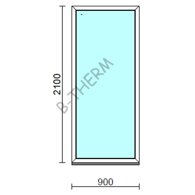 Kép 1/2 - Fix ablak.   90x210 cm (Rendelhető méretek: szélesség 85-94 cm, magasság 205-214 cm.)  New Balance 85 profilból