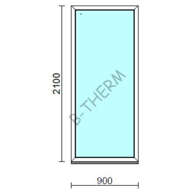 Fix ablak.   90x210 cm (Rendelhető méretek: szélesség 85-94 cm, magasság 205-214 cm.) Deluxe A85 profilból