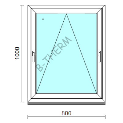Kétkilincses bukó ablak.   80x100 cm (Rendelhető méretek: szélesség 75- 84 cm, magasság 95-104 cm.) Deluxe A85 profilból