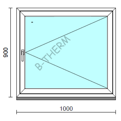 Nyíló ablak.  100x 90 cm (Rendelhető méretek: szélesség 95-104 cm, magasság 85- 94 cm.)  New Balance 85 profilból